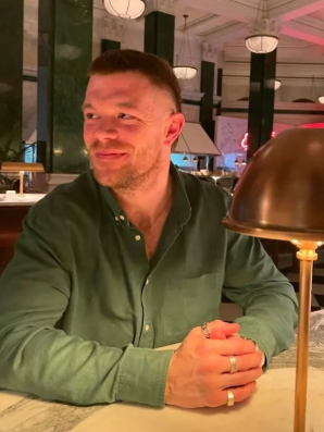 person at table