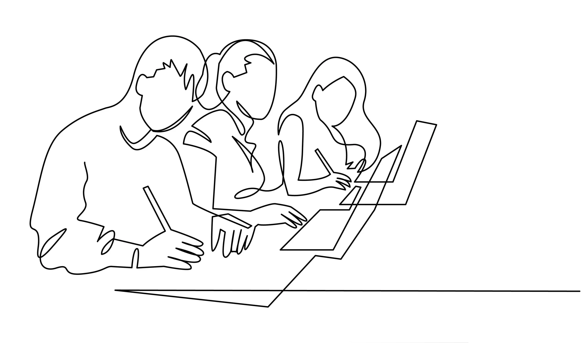 people working drawing