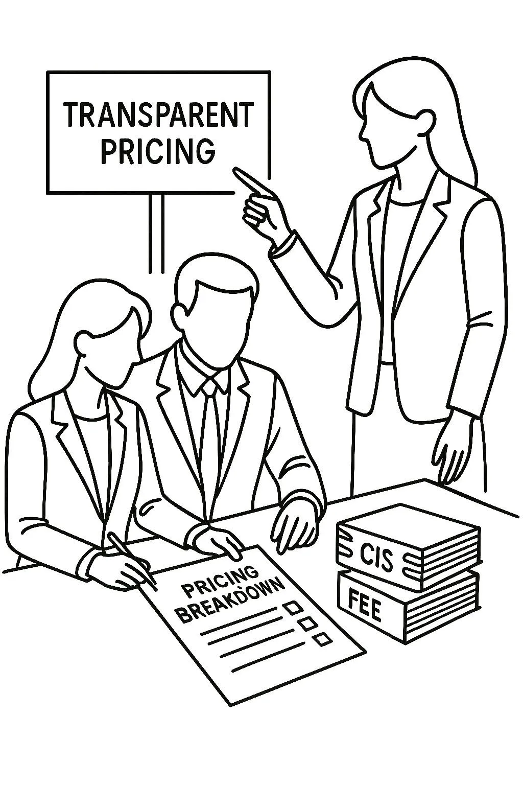 transparent pricing drawing