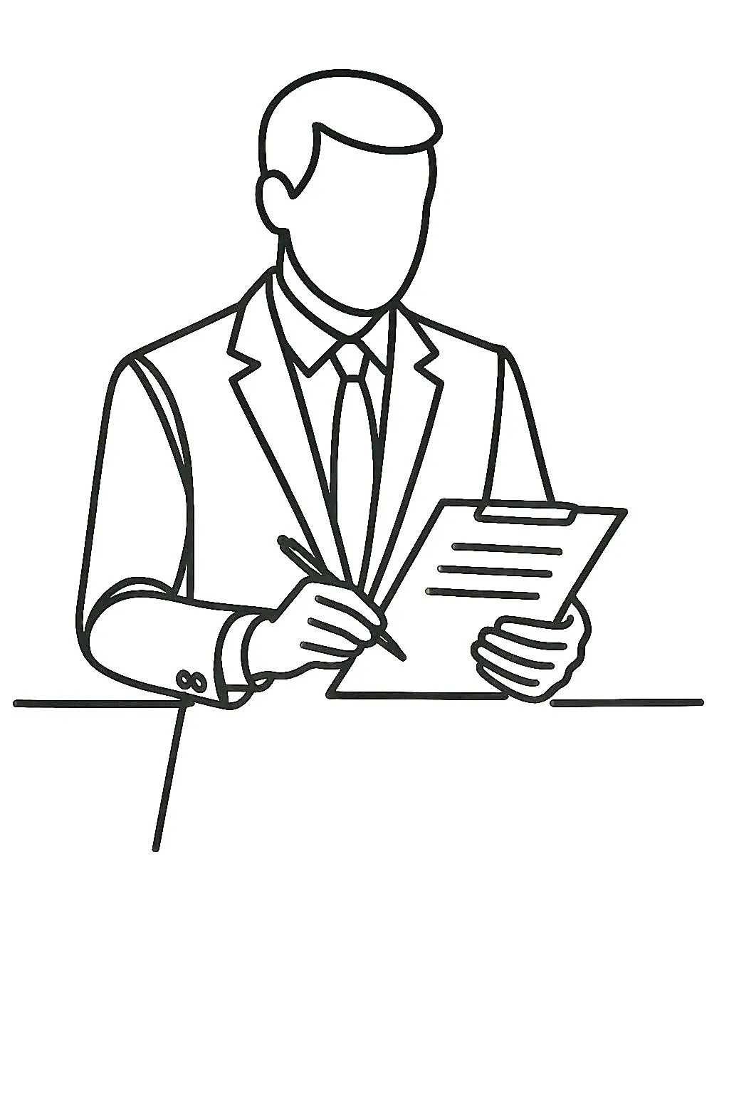 person on clipboard drawing