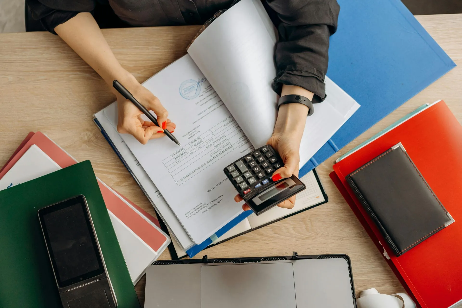 person calculating